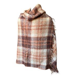 The Edinburgh Woollen Mill Vintage Scottish Wool Plaid Lap Blanket/ Shawl/ Throw